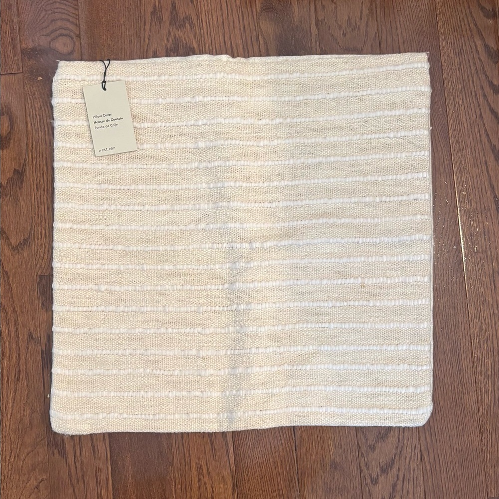 West Elm Cream and White Pillow Cover